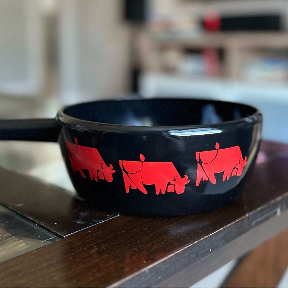 Vintage Swiss fondue pot